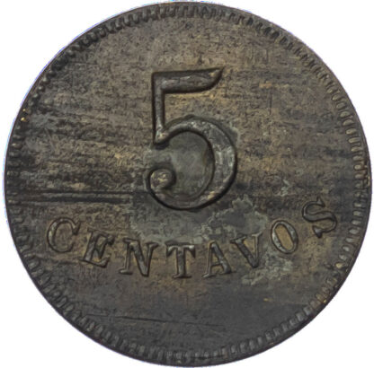 Dominican Republic, Central Ocoa, copper Token of 5 Centavos