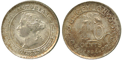 Ceylon, 10 Cents, 1894