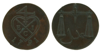 E.I.C, Bombay Presidency, Proof Pice or 4 Reas, 1791