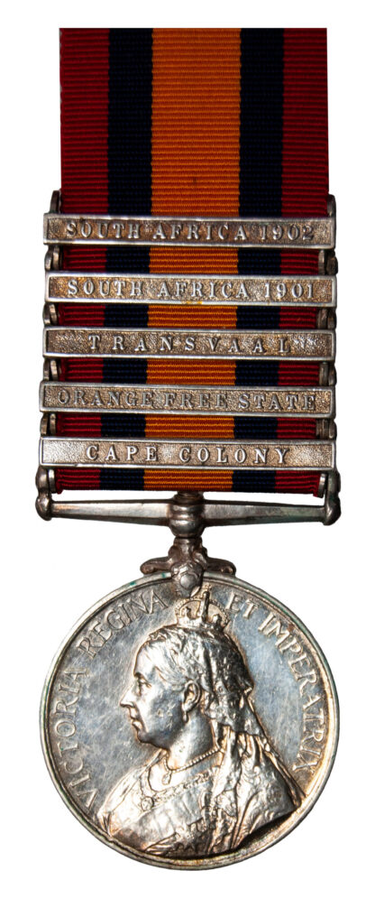 Queen’s South Africa Medal, 3rd Type Reverse, Five Clasps