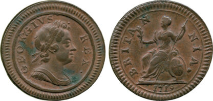 George I, Farthing, 1719