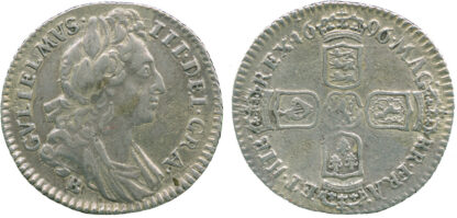 William III, Sixpence, 1696