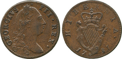 Ireland, George III, Halfpenny, 1781