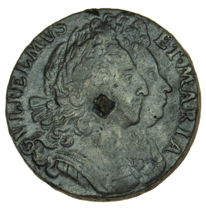 William & Mary, Tin Farthing, 1691