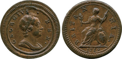 George I, Farthing, 1719