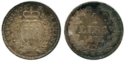 San Marino, Silver Lira, 1898