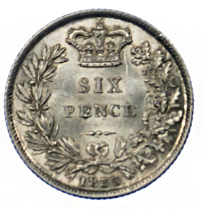 1835 William IV Sixpence About Uncirculated