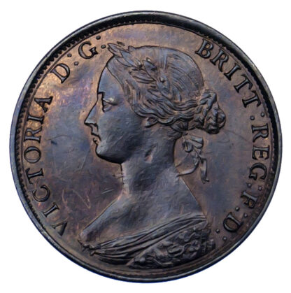 1864 Halfpenny Tonnage Numbers Etched in Field