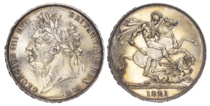 George IV (1820-30), Proof Crown issued in 1821, raised Secundo edge