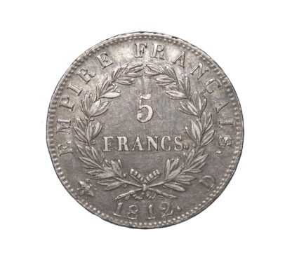 France, First Empire, Napoleon, 5 Francs, 1812 D