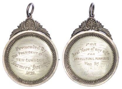 Agricultural prize medal, New Cumnock Farmers Association Silver medal 1879