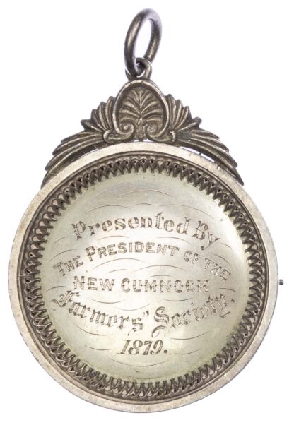 Agricultural prize medal, New Cumnock Farmers Association Silver medal 1879