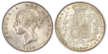 1850 Victoria Young Head Halfcrown