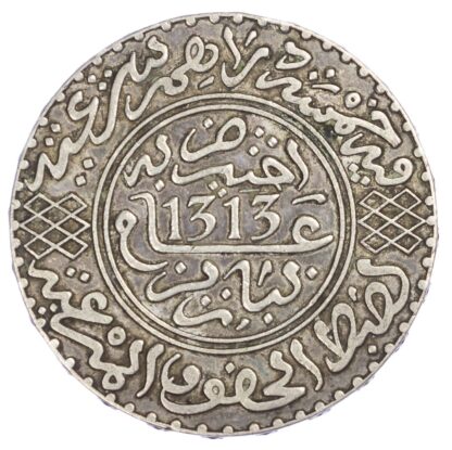 Morocco, Abdul Aziz I (AH 1311-1326/ AD 1894-1908), Silver 5 Dirham, AH1313 P