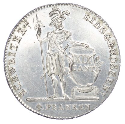 Switzerland, Canton of Luzern, silver 4 Franken, 1814