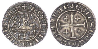 France, Provence, Louis I of Taranto and Jeanne of Naples (1347-62), silver Demi-Gros