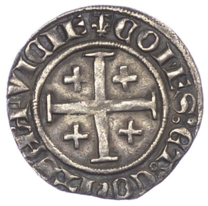 France, Provence, Louis I of Taranto and Jeanne of Naples (1347-62), silver Demi-Gros