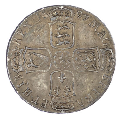 William III (1694-1702), Halfcrown, 1697 NONO, Exeter mint