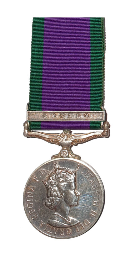 General Service Medal 1962-2007, one clasp, Borneo awarded to Police Constable, Bujang Bin Bokhari