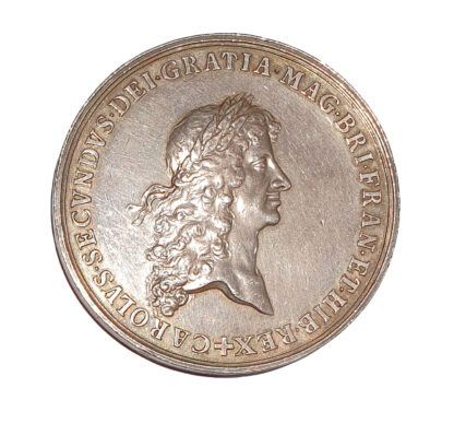 Charles II, Proposed Commercial Treaty with Spain Silver Medal 1666