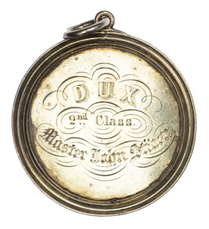 Scotland, Mr Burt's Classes, Silver Prize Medal for 2nd Class 1855 to John Stiven