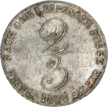 Germany, Brunswick-Luneburg, William IV (1830-1837), silver 2/3 Taler