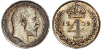 Edward VII (1901-1910) Maundy Set, 1902, Fourpence, Threepence, Twopence, Penny