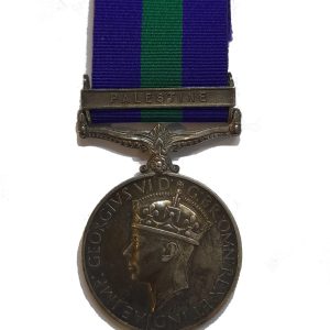 General Service Medal, 1918-62, one clasp Palestine, to Gunner W. Shaw