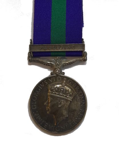 General Service Medal, 1918-62, one clasp Palestine, to Gunner W. Shaw