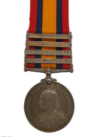 Queen’s South Africa Medal, 3rd type, four clasps, awarded to Driver Harry Clark