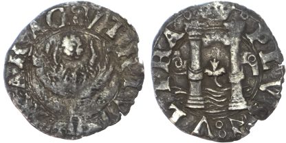 Italy, Naples, Charles V, silver Cinquina, no date