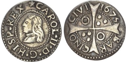 Spain, Barcelona, Charles II, silver Croat