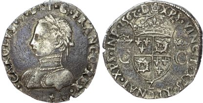 France, Charles IX, silver Teston du Dauphine, 1562 Z