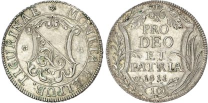 Switzerland, Zürich, silver 10 Schilling, 1811