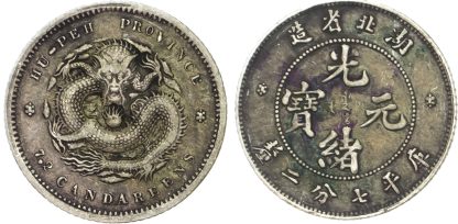 China, Hupeh, silver 10 Cents, no date