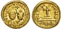 Heraclius, with Heraclius Constantine Gold Globular Solidus